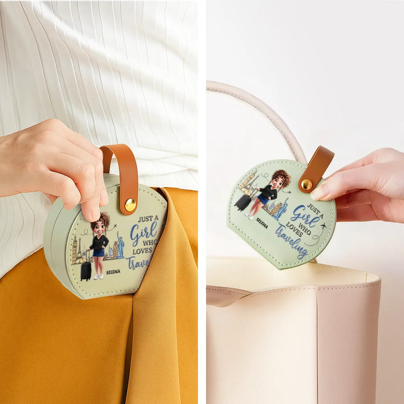 Travel,Gift For Yourself,Gift For Women,Happy - All My Travel Jewelry Stuff - Personalized Jewelry Box With Handle