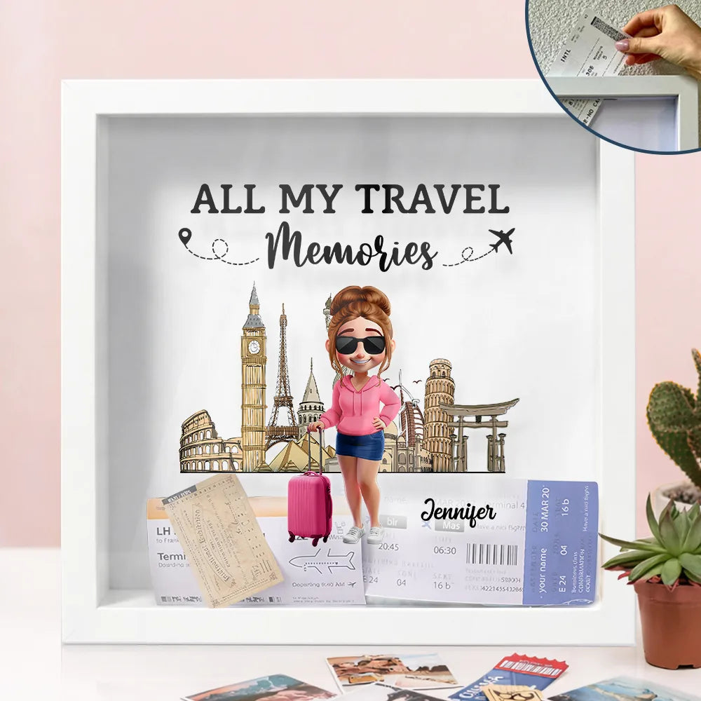 Old Couples,Gift For Husband,Gift For Wife,Gift For Boyfriend,Gift For Girlfriend,Travel,Happy - All My Travel Memories - Personalized Ticket Memory Box