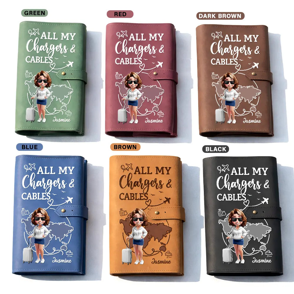 All My Charging Sh*t - Personalized Leather Cable Bag