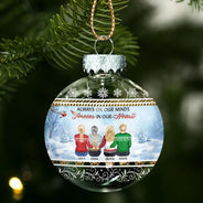 Family,Christmas,Memorial,Sad - Although You Cannot See Me I Am Always With You - Personalized Ball Ornament