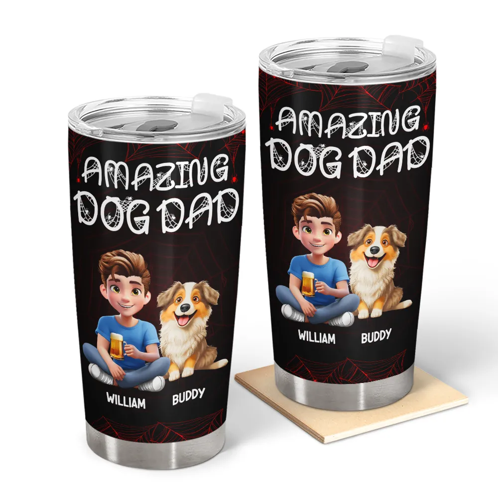 Amazing Dog Dad Dog Mom - Personalized Tumbler