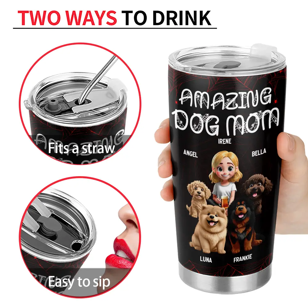 Pet Lovers, Pet Mom, Pet Dad, Dog Lovers, Dog Mom, Dog Dad, Happy - Amazing Dog Dad Dog Mom - Personalized Tumbler