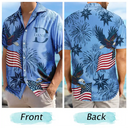 America 250th,Independence Day,Gift For Men,Happy - America 250 Anniversary Eagle USA Flag Custom Name - Personalized Hawaiian Shirt