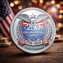 America 250th,Independence Day - America 250 Anniversary Family Name - Personalized Commemorative Keepsake Coin