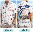 America 250th,Independence Day,Summer,Family,Proud,Custom Text - America 250 Freedom Feels Like Summer - Personalized Hawaiian Shirt
