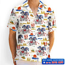 Gift For Yourself,Gift For Women,Gift For Men,Independence Day,America 250th,Happy,No Custom - America 250 Years Cowboy Skeleton Pattern - Hawaiian Shirt