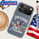 Gift For Yourself,Gift For Women,Gift For Men,Independence Day,America 250th,Happy,No Custom - America 250 Years Of Freedom Cowboy Skeleton - Clear Phone Case