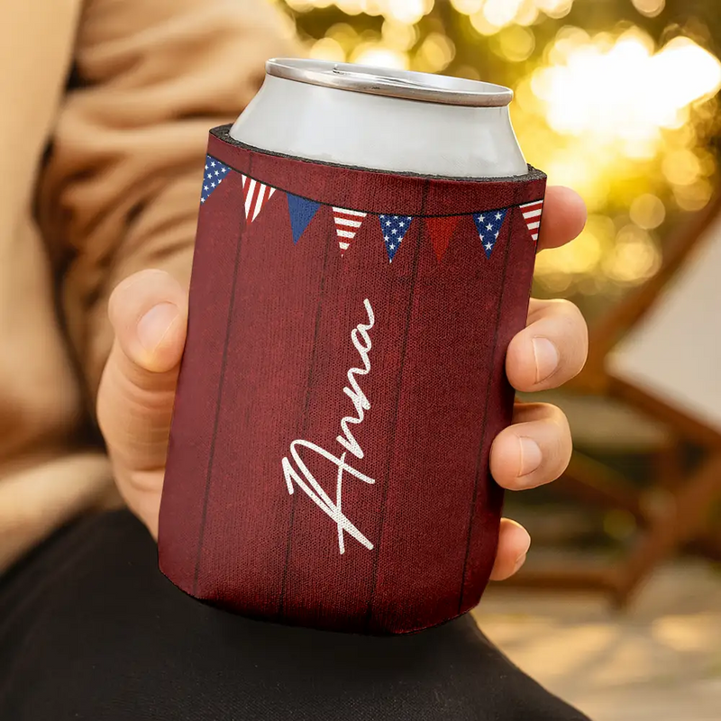 Gift For Yourself,Gift For Women,Gift For Men,Independence Day,America 250th,Happy - America 250 Years Of Freedom Cowboy Skeleton - Personalized Can Cooler Sleeve