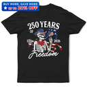 America 250 Years Of Freedom Cowboy Skeleton - T Shirt