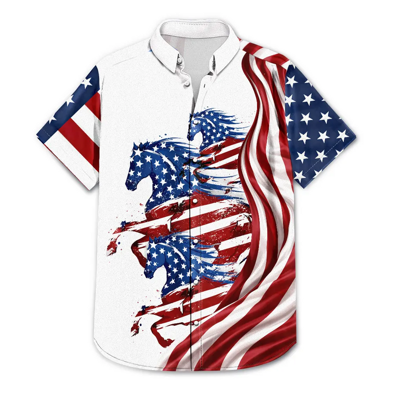 Gift For Yourself,Gift For Women,Gift For Men,Independence Day,America 250th,Happy,No Custom - America 250 Years Of Freedom Cowboy Skeleton With Horses - Hawaiian Shirt