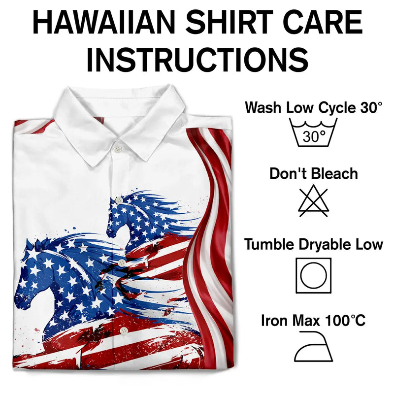 Gift For Yourself,Gift For Women,Gift For Men,Independence Day,America 250th,Happy,No Custom - America 250 Years Of Freedom Cowboy Skeleton With Horses - Hawaiian Shirt
