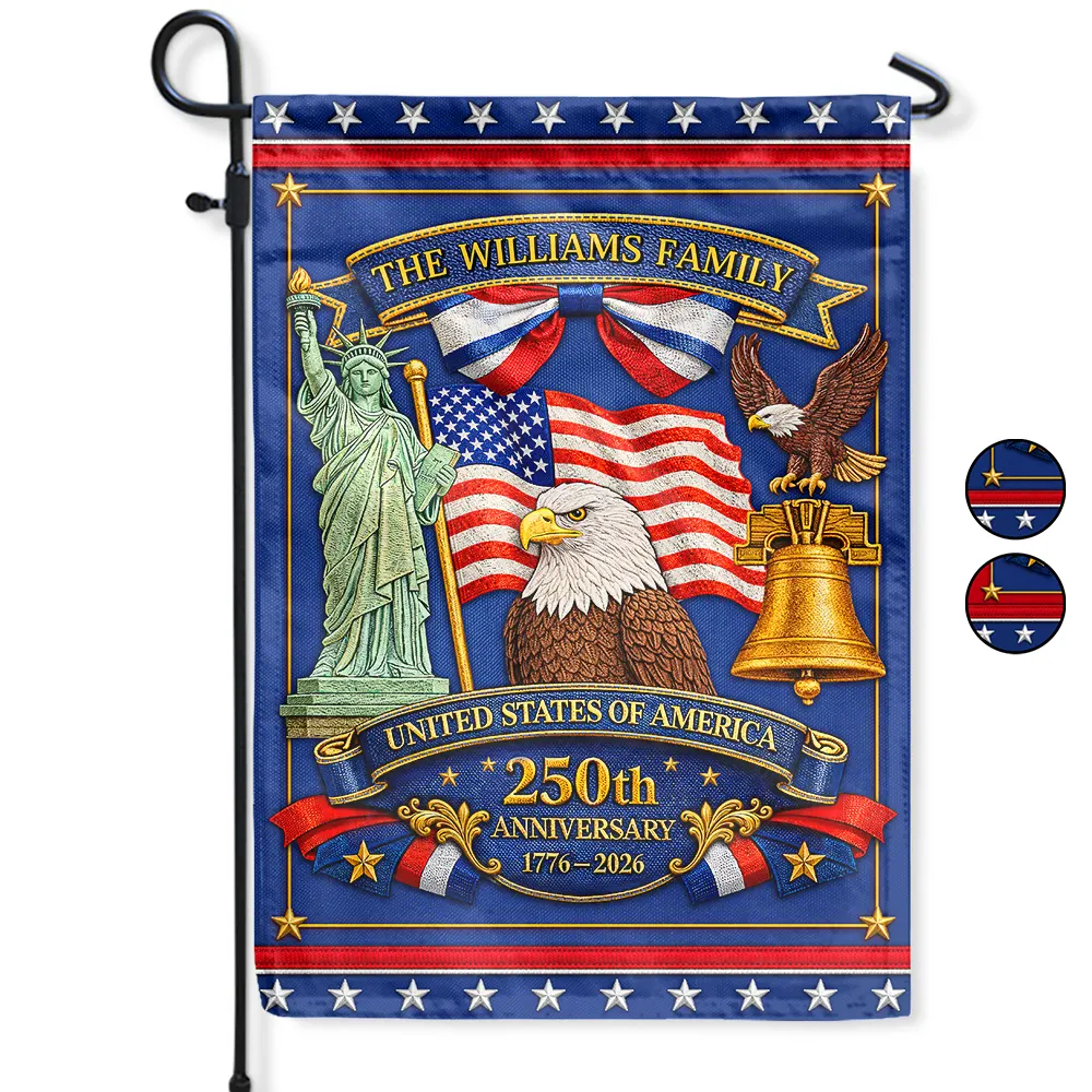 America 250th Anniversary Family - Personalized Flag