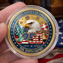 America 250th, Independence Day, Family, Proud, Custom Text - America 250th Anniversary Family Name - Personalized Commemorative Keepsake Coin