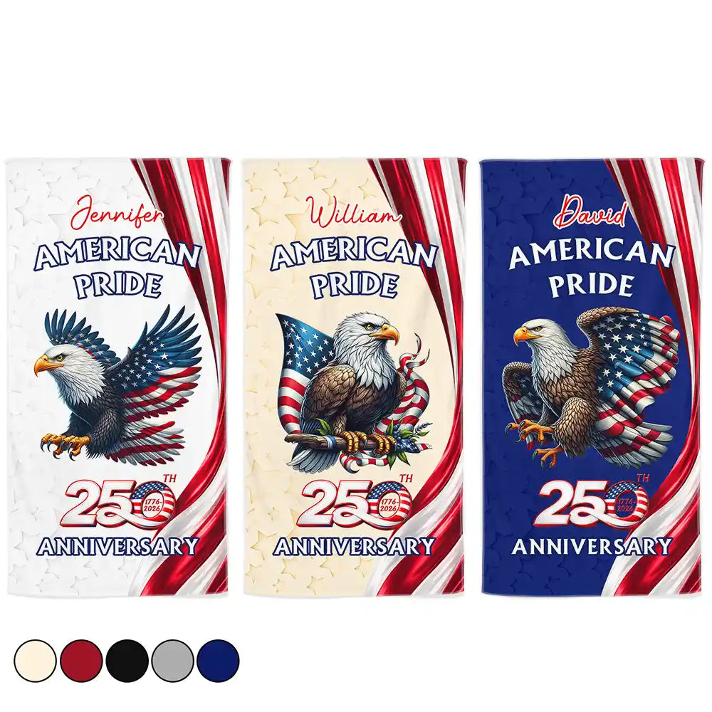 America 250th,Independence Day,Gift For Yourself,Proud,Icon - America 250th Anniversary US Pride Patriotic Eagle - Personalized Beach Towel
