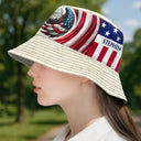 Independence Day,America 250th,Gift For Men,Icon,Proud - America 250th Anniversary US Pride Patriotic Eagle - Personalized Bucket Hat