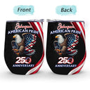 America 250th, Independence Day, Gift For Yourself, Proud, Icon - America 250th Anniversary US Pride Patriotic Eagle - Personalized Wine Tumbler