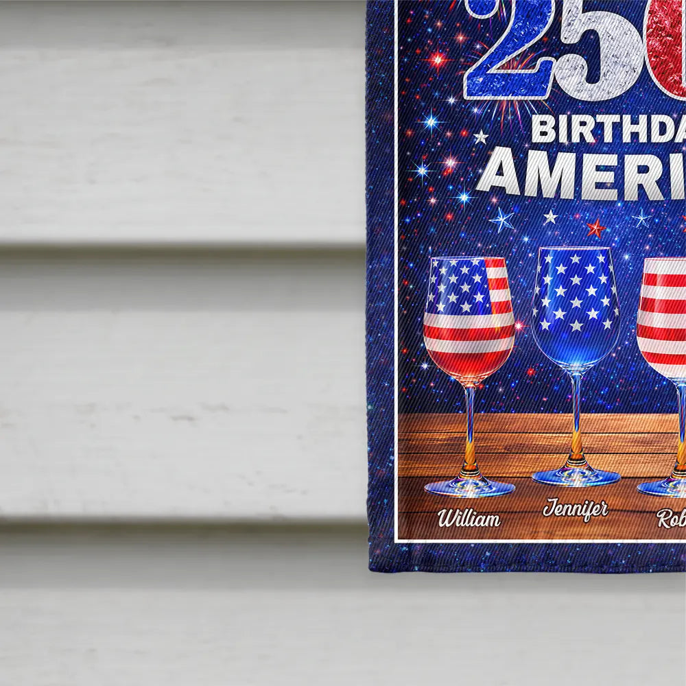 Gift For Couples,Gift For Husband,Gift For Wife,Gift For Boyfriend,Gift For Girlfriend,Parents,Gift For Yourself,Gift For Women,Gift For Men,Gift For Mother,Gift For Father,Gift For Daughter,Gift For Son,Family,Independence Day,America 250th,Happy,Gift For Bestie,Gift For Sibling,Gift For Sisters - America 250th Birthday Celebration - Personalized Flag