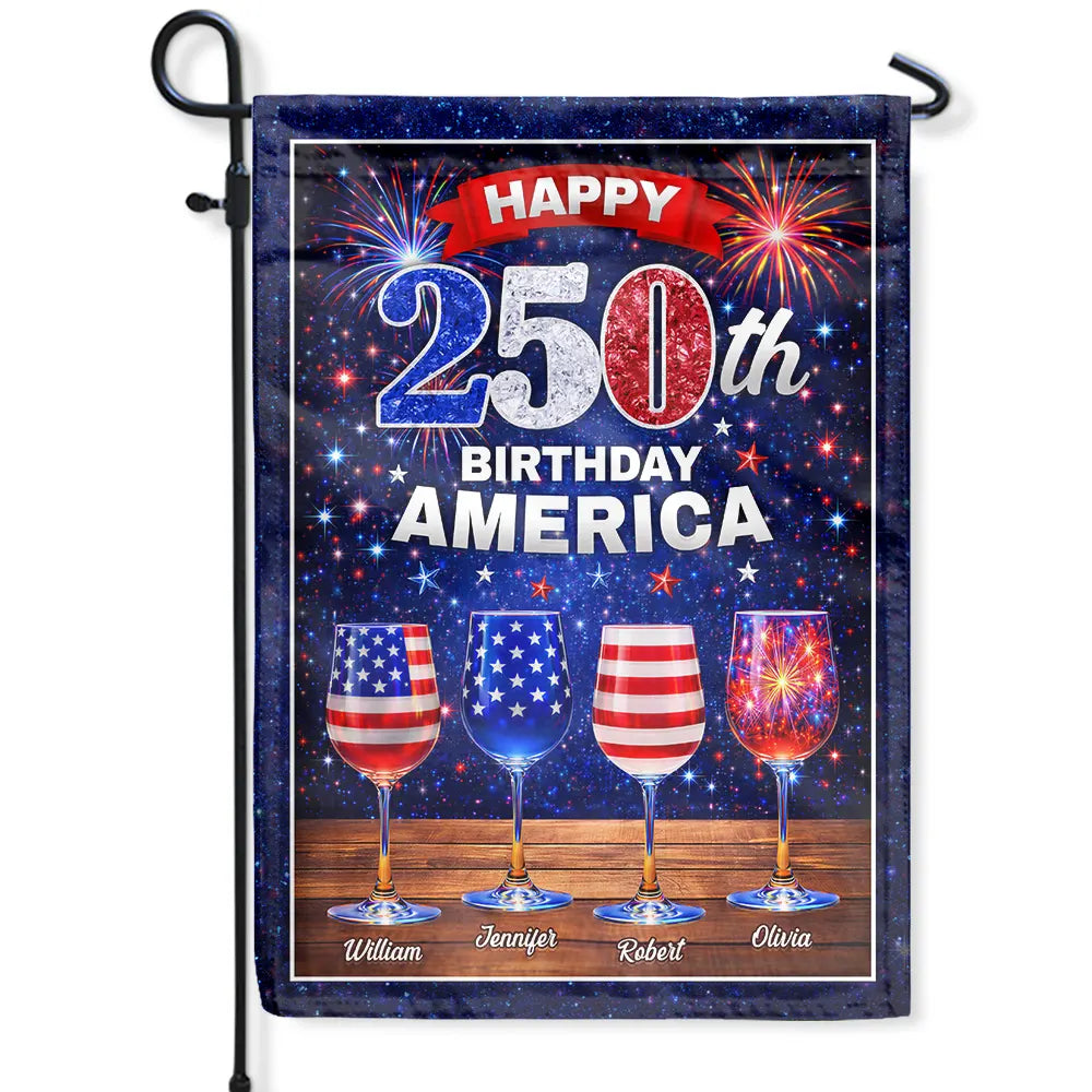 America 250th Birthday Celebration - Personalized Flag