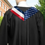 Happy,Graduation,Independence Day,America 250th,Gift For Yourself,Gift For Women,Gift For Men - Two Country Flags Graduation - Personalized Stoles