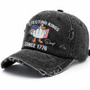 Gift For Men, Funny, Independence Day, America 250th - America Rejecting Kings Since 1776 Give Them The Bird - Personalized Embroidered Distressed Cap