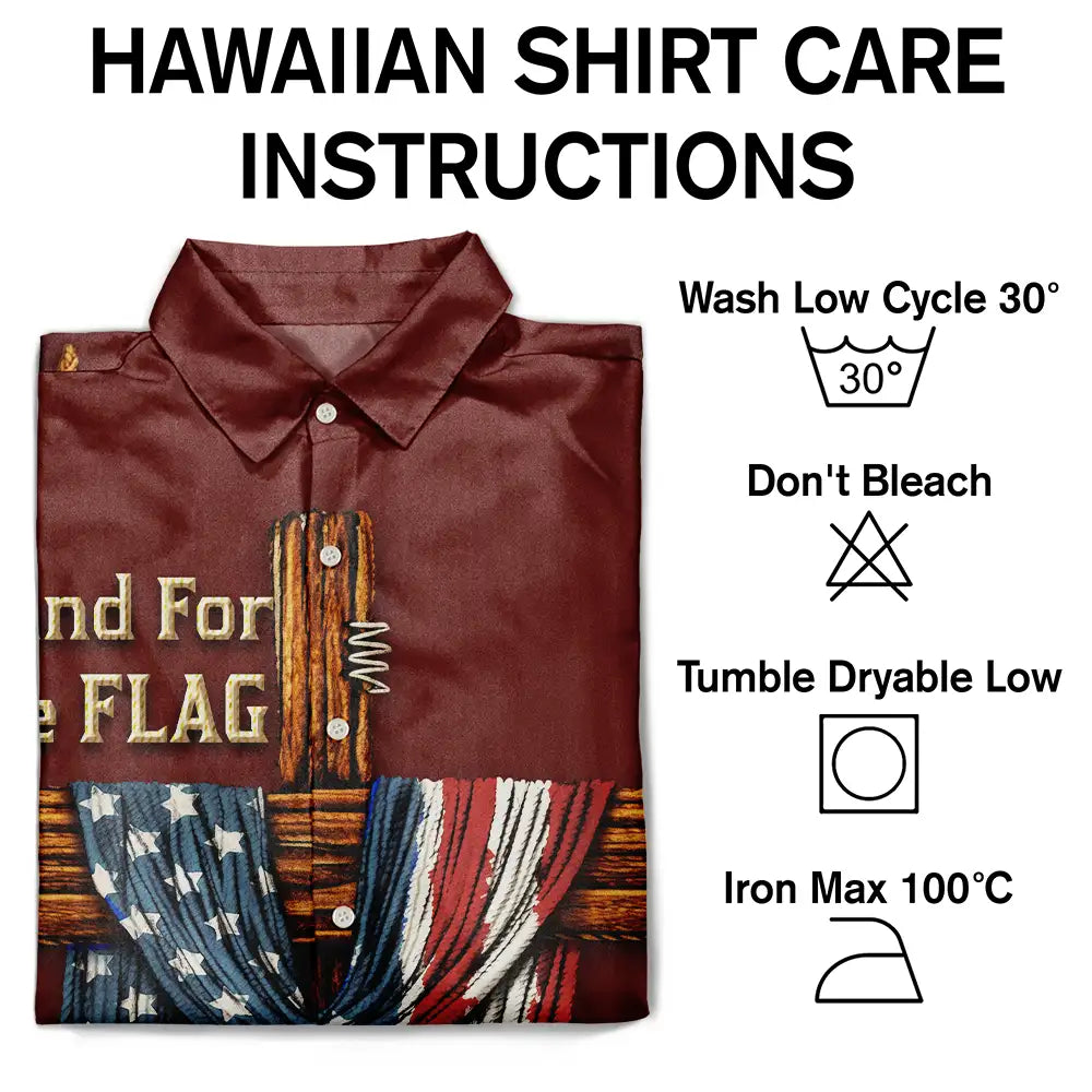 No Custom,Independence Day - America Stand For The Flag Kneel For The Cross - Hawaiian Shirt