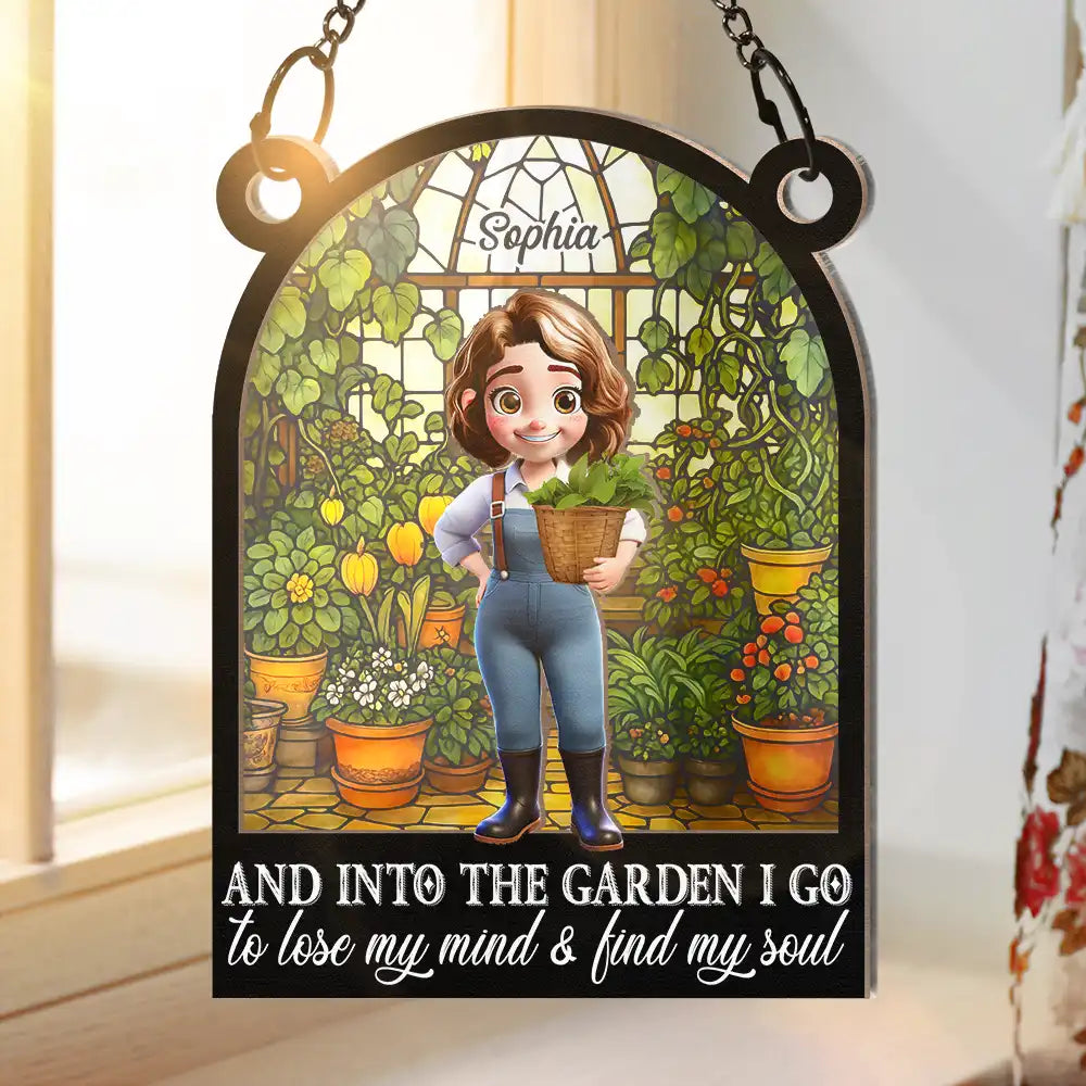And Into The Garden I Go Gardening - Personalized Window Hanging Suncatcher Ornament