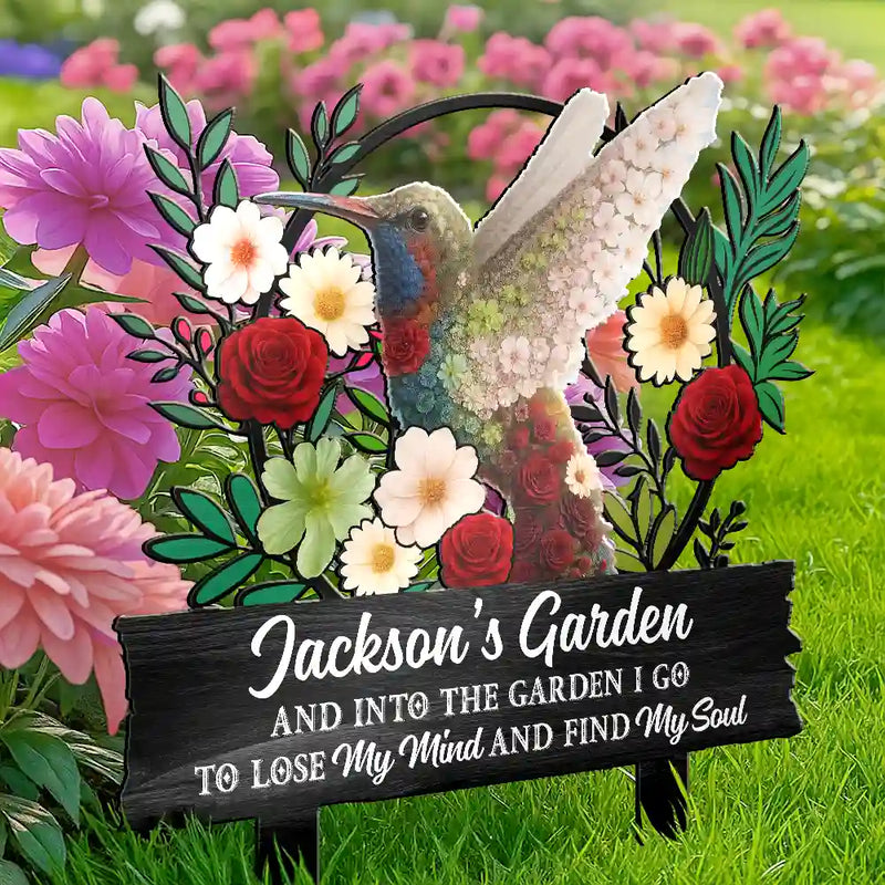 Camping,Family - And Into The Garden I Go To Lose My Mind - Personalized Metal Garden Stake