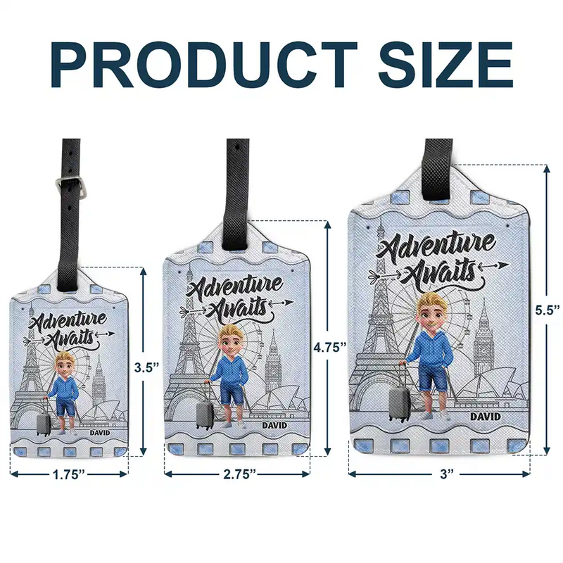 Happy,Travel - And So Adventure Begins Travel - Personalized Luggage Tag