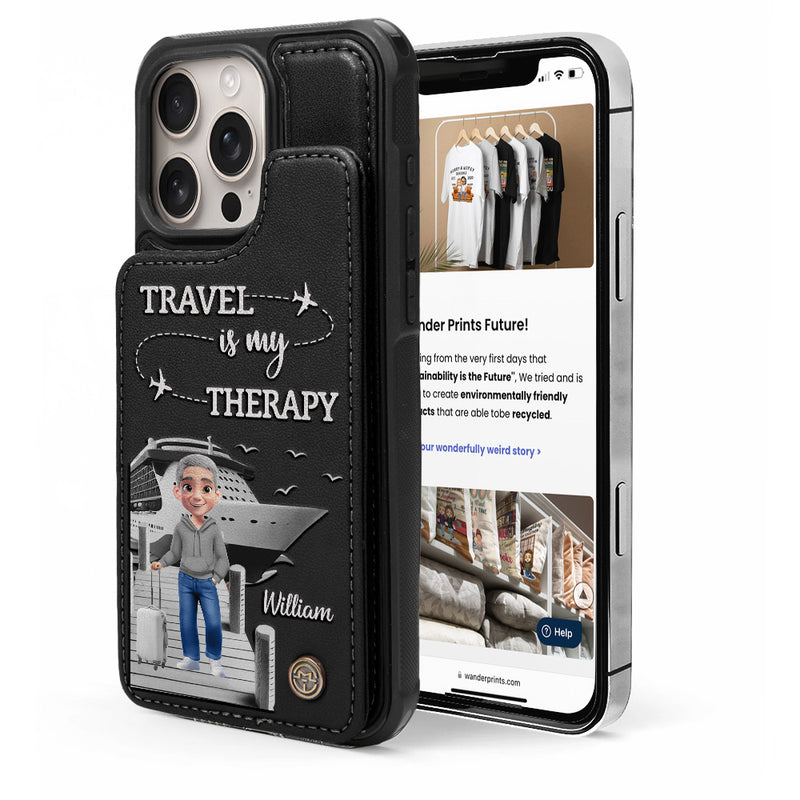 Gift For Yourself, Gift For Women, Gift For Men, Travel, Happy - And So The Adventure Begins - Personalized Leather Flip Wallet Phone Case