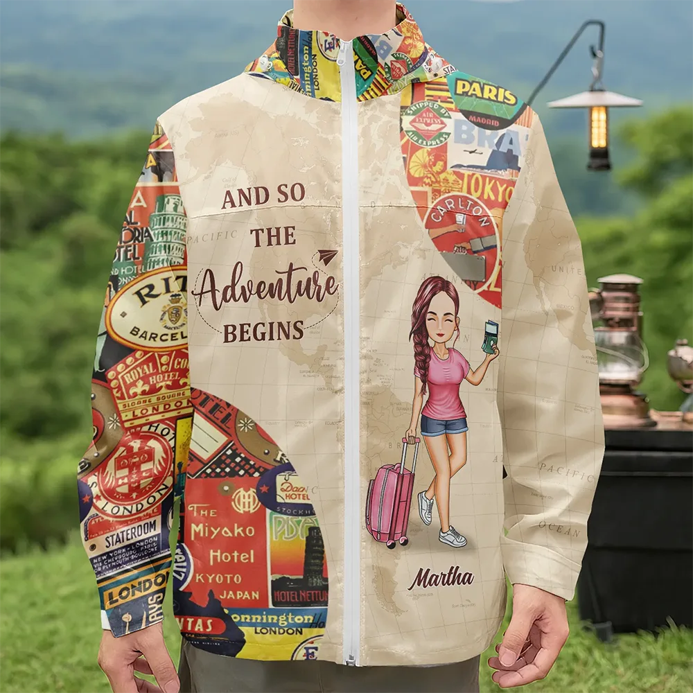 And So The Adventure Begins Travel Lover - Personalized Rain Jacket