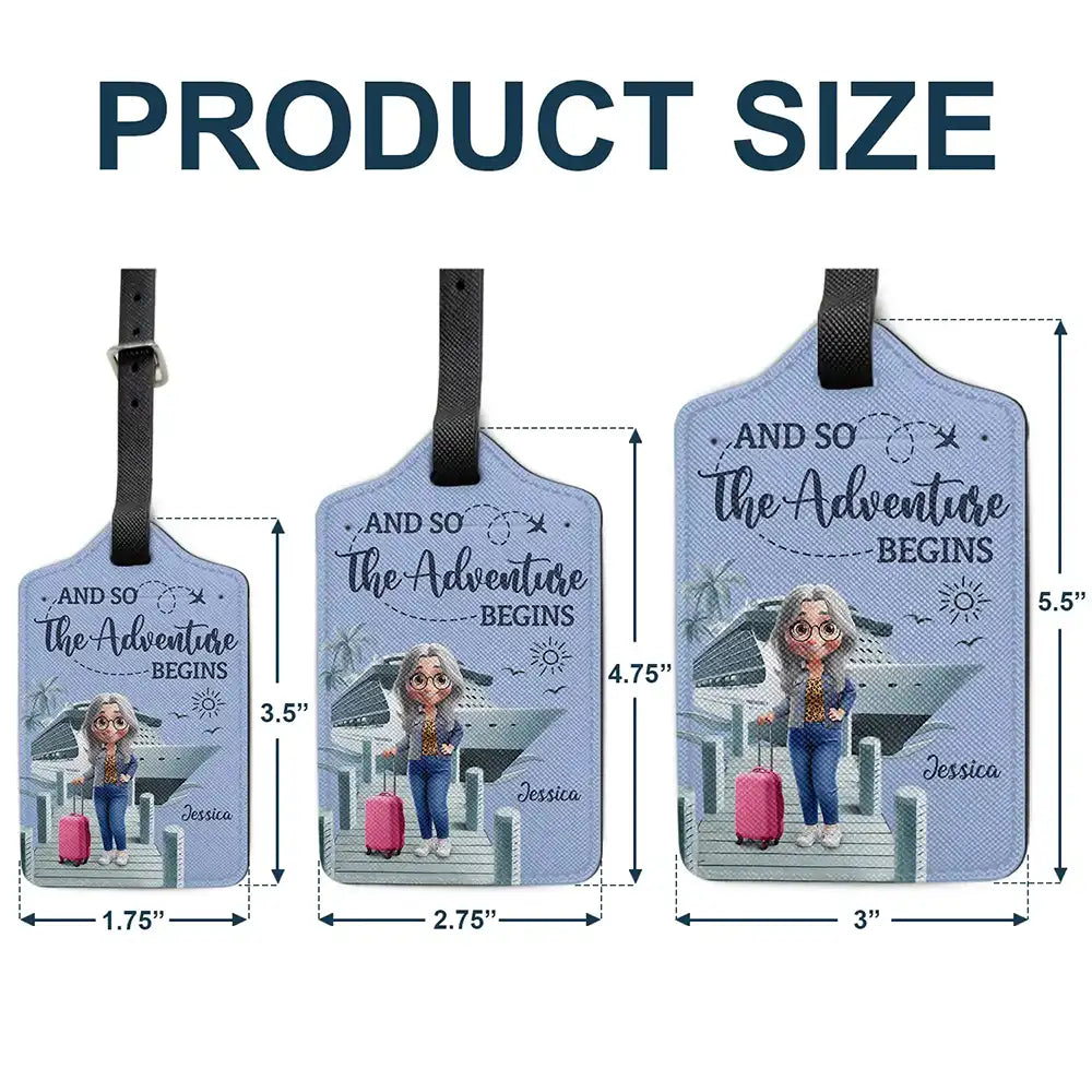 Gift For Yourself,Gift For Women,Gift For Men,Travel,Happy -And So The Adventure Begins Travel Woman Man - Personalized Luggage Tag
