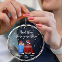 And Then There Were Four New Baby Dog Cat - Personalized Circle Glass Ornament