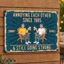 Animate Couple Annoying Each Other - Personalized Classic Metal Signs