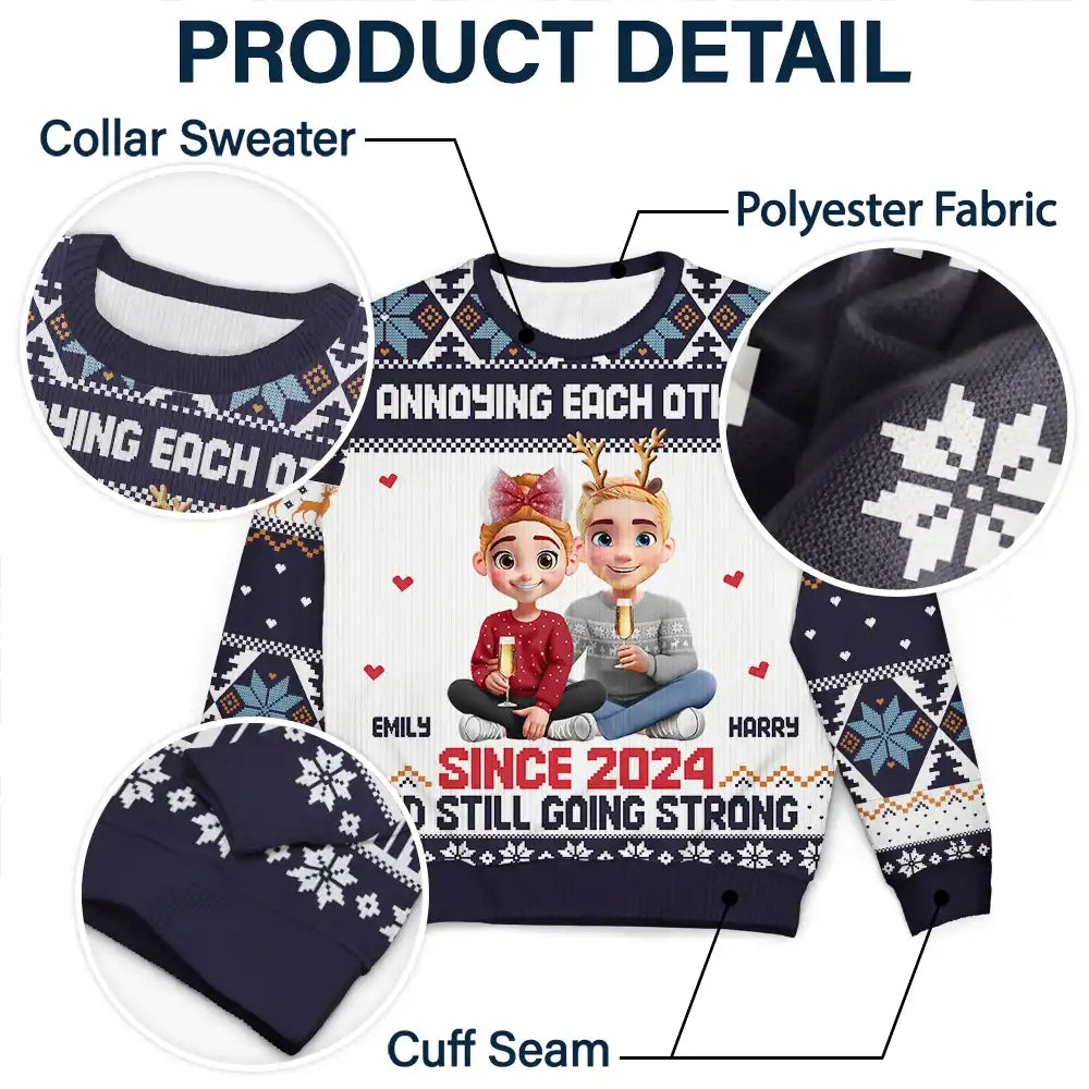 Love,Christmas,Gift For Wife,Gift For Husband,Gift For Couples - Annoying Each Other Couple - Personalized Unisex Ugly Sweater
