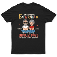 Gift For Couples,Funny,Gift For Husband,Gift For Boyfriend,Gift For Men,Old Couples - Annoying Each Other Retro Couple - Personalized T Shirt