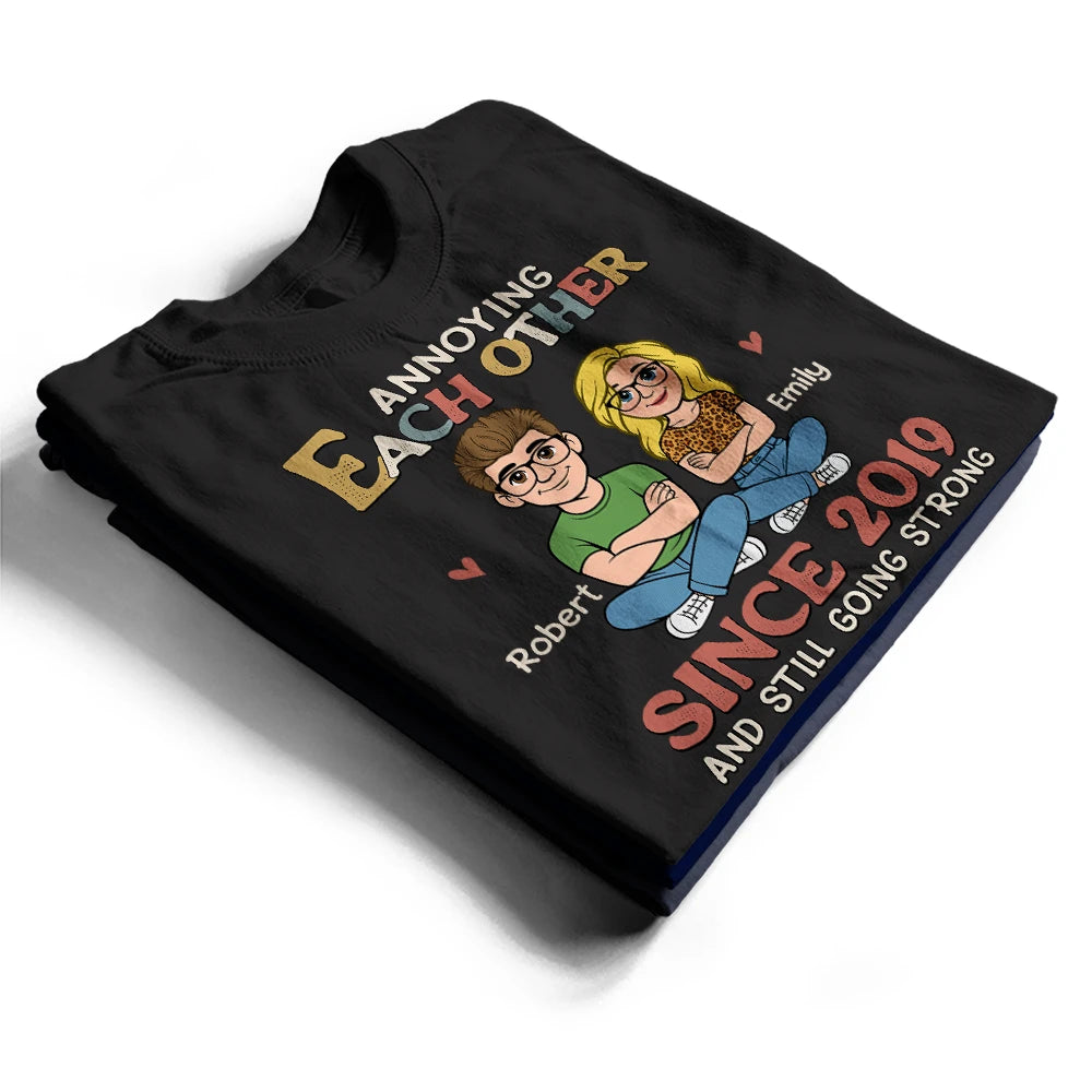 Gift For Couples,Funny,Gift For Husband,Gift For Boyfriend,Gift For Men,Old Couples - Annoying Each Other Retro Couple - Personalized T Shirt