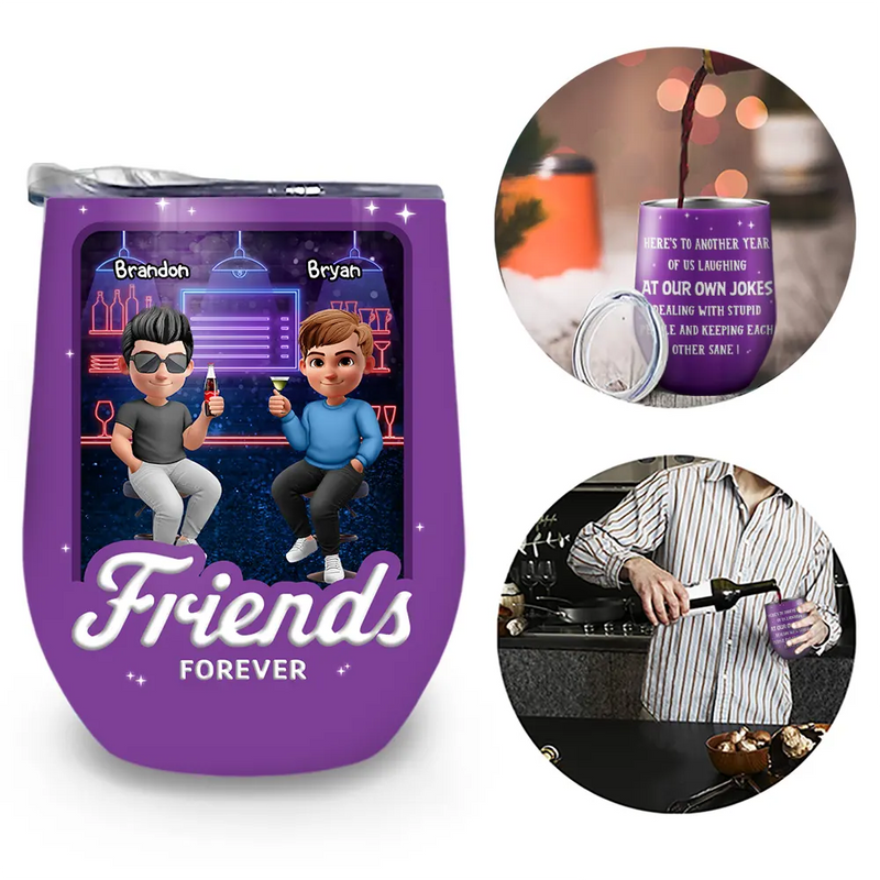 Gift For Sisters,Gift For Bestie,Cousin,Funny - Another Year Of Us 3D Effect Sisters Cousins Forever - Personalized Wine Tumbler