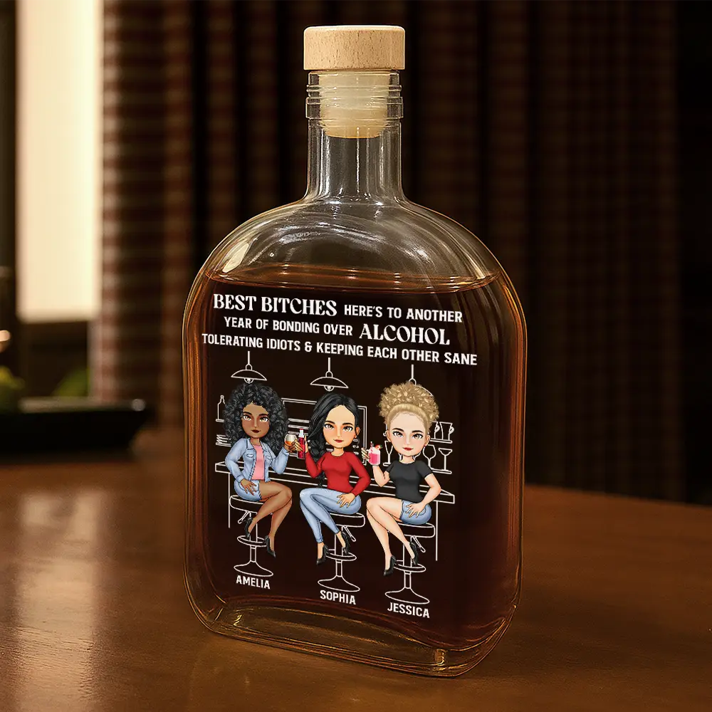 Gift For Bestie,Gifts For Colleagues,Gift For Sisters,Christmas,Funny - Are We Drunk Wine Bestie - Personalized Whiskey Bottle