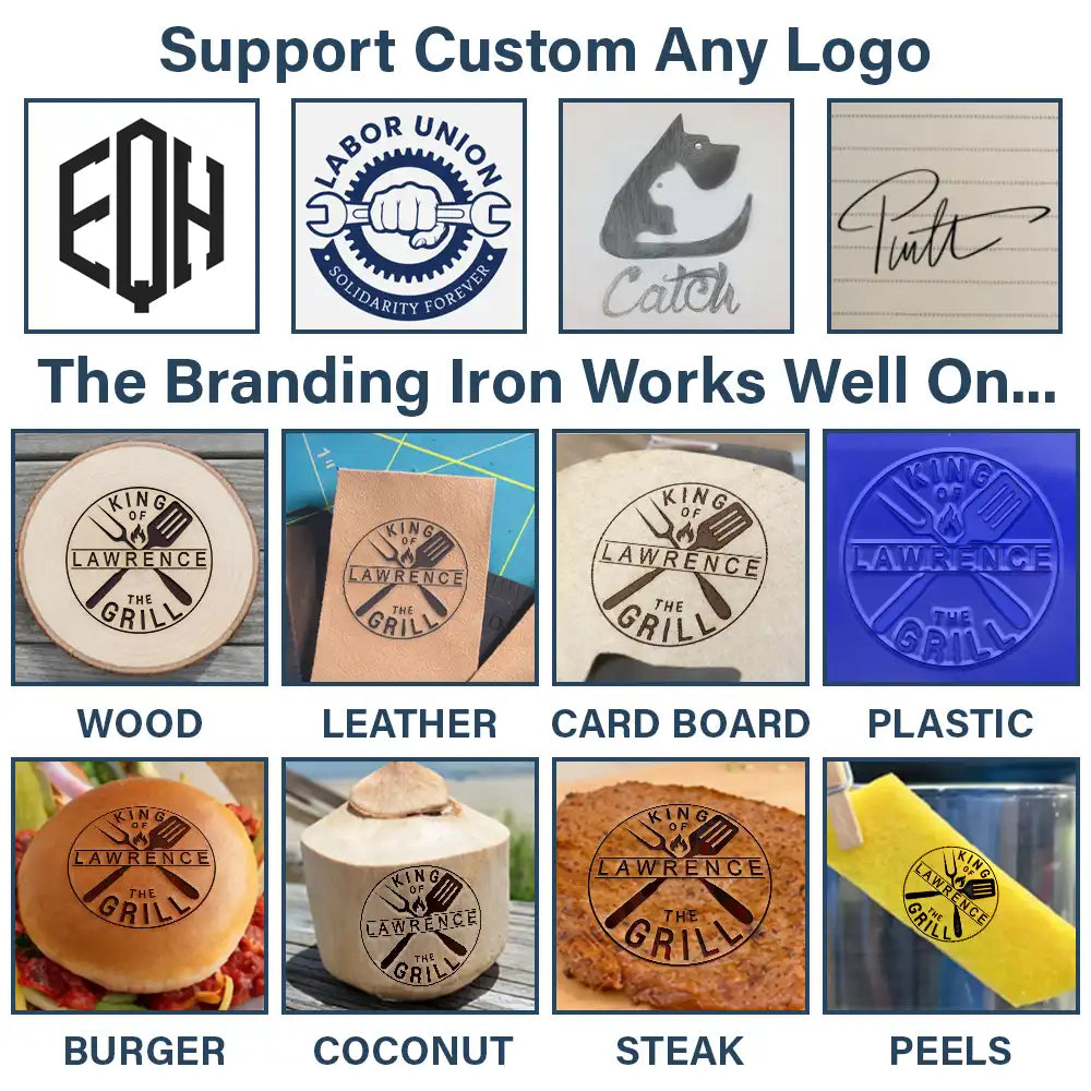 Happy, Gift For Yourself, Gift For Women, Gift For Men, Grilling - BBQ King Grill Master - Personalized Grilling Branding Stamp