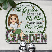 Beware A Crazy Plant Lady Lives Here - Gift For Garden Lovers - Personalized Custom Shaped Doormat