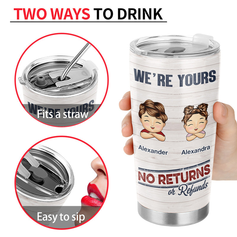 No Returns Or Refunds Chibi Grandkids - Personalized Tumbler