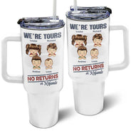 No Returns Or Refunds Chibi Grandkids - Personalized 40oz Tumbler With Straw