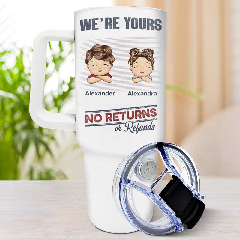 No Returns Or Refunds Chibi Grandkids - Personalized 40oz Tumbler With Straw