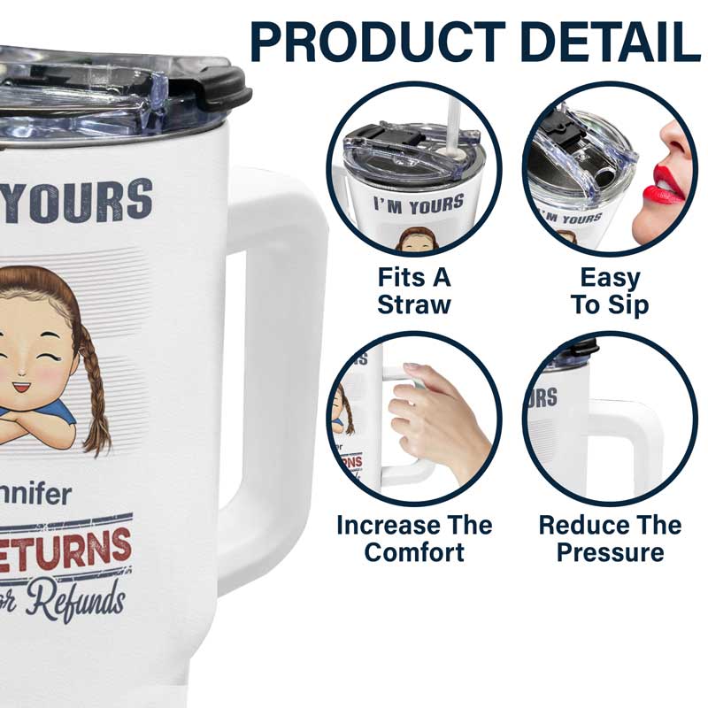 No Returns Or Refunds Chibi Grandkids - Personalized 40oz Tumbler With Straw
