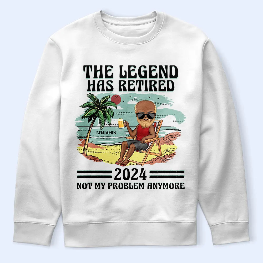 The Legend Has Retired Not My Problem Anymore Chibi Vintage - Personalized T Shirt