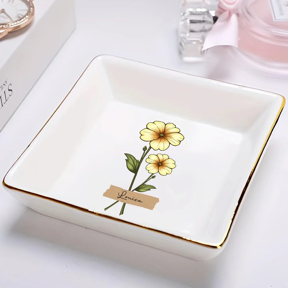 Flower Bunch Women Bestie Sister - Personalized Ring Dish
