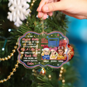Because Of You I Laugh A Little Harder Christmas Best Friends - Personalized Medallion Acrylic Ornament