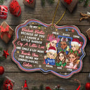Because Of You I Laugh A Little Harder Christmas Best Friends - Personalized Medallion Acrylic Ornament