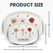 Family Garden Birth Month Flowers - Personalized Plate