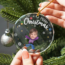 Custom Photo Dear Santa Define Naughty Family Kids - Personalized Circle Glass Ornament